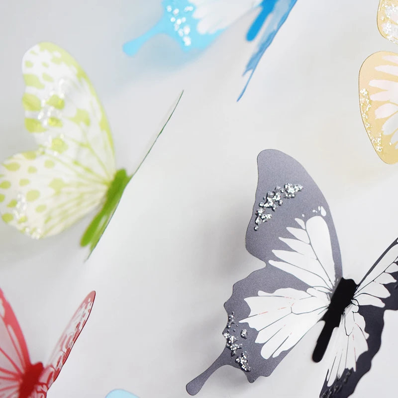 18Pcs/Set 3d Crystal Butterfly Wall Sticker