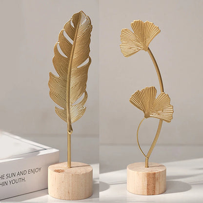 Gold Ginkgo Leaf Crafts Leaves Sculpture