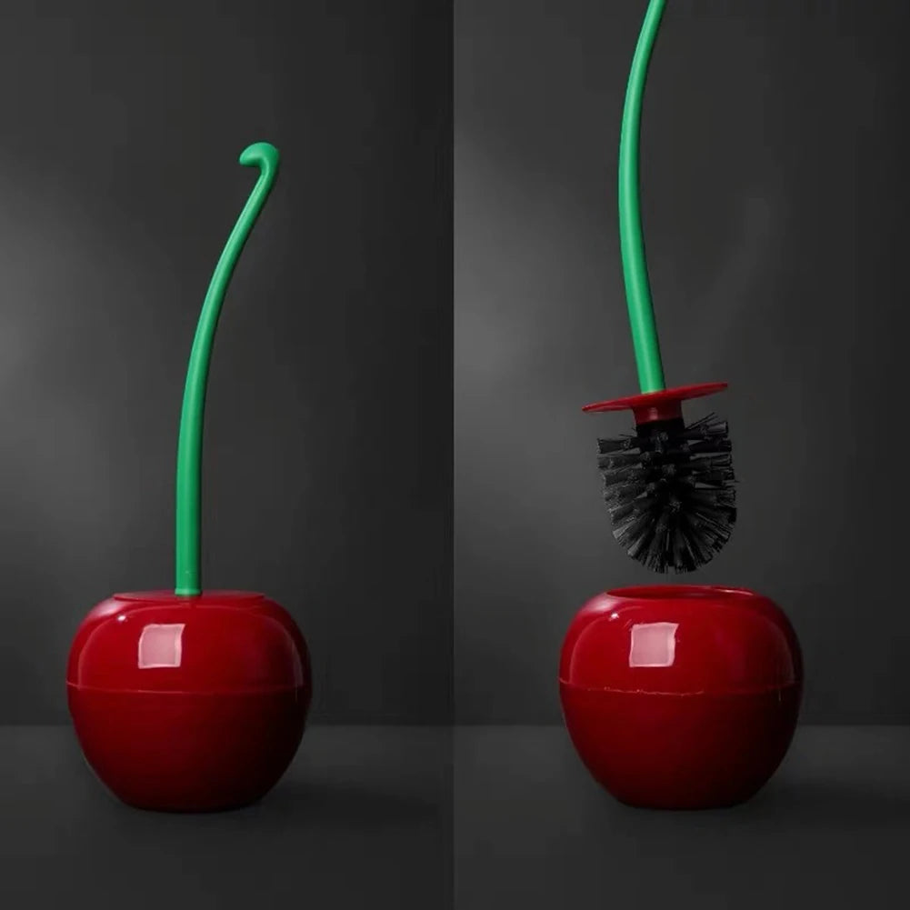 Creative Cherry Shape Toilet Brush Set Long Handle