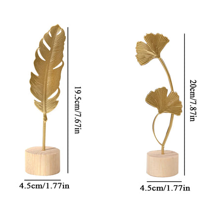 Gold Ginkgo Leaf Crafts Leaves Sculpture