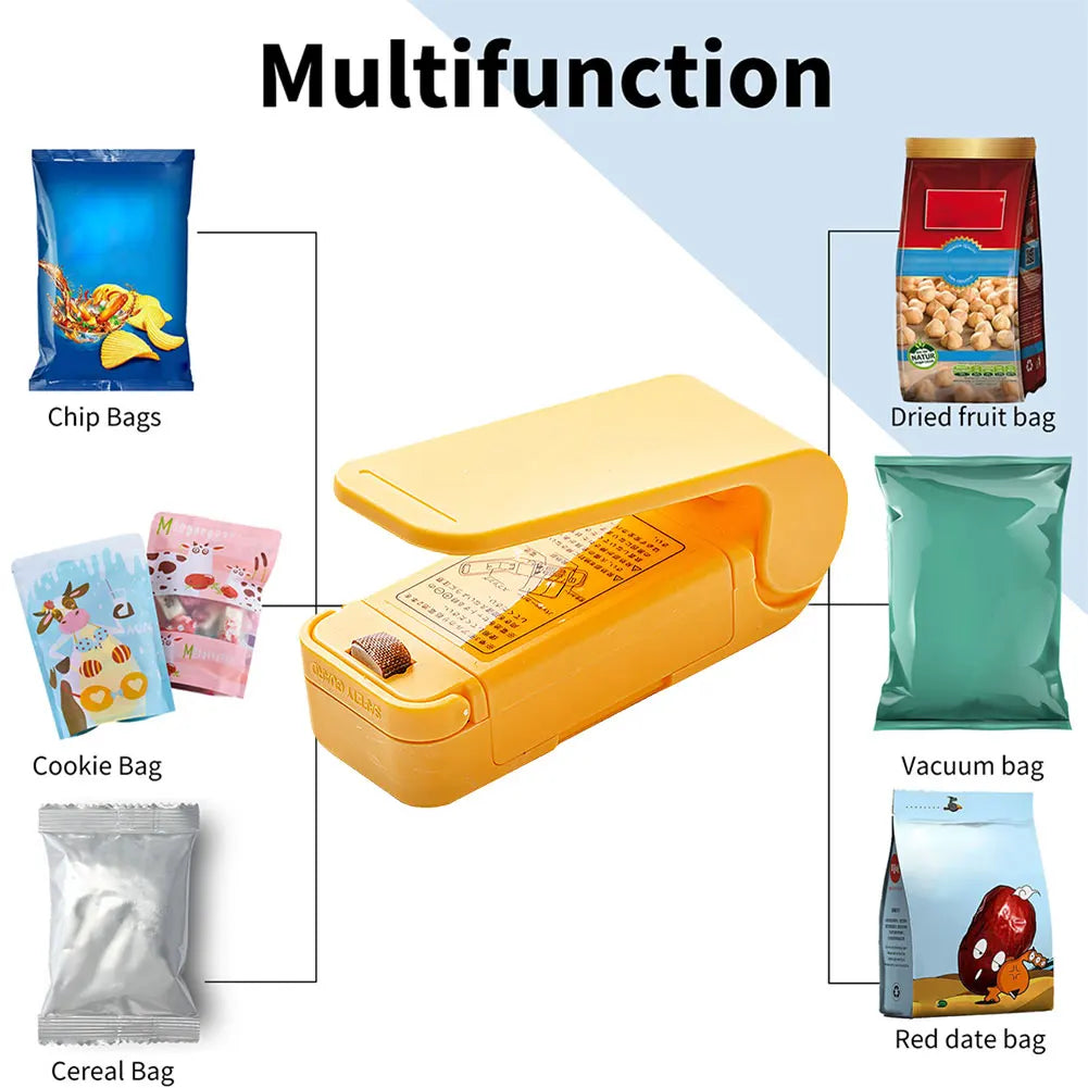 Mini Heat Bag Sealing Machine Package Sealer Bags Thermal Plastic Food Snack Bag