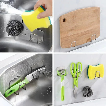 1-6pcs Kitchen Stainless Steel Sink Sponges Holder