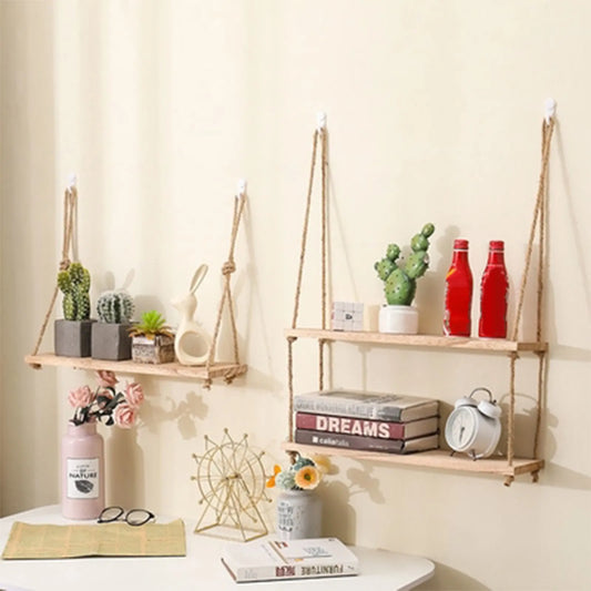 Wooden Floating Shelves for Wall Plant Flower