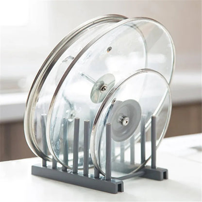 Kitchen Organizer Pot Lid Rack Stainless Steel Spoon Holder Pot Lid