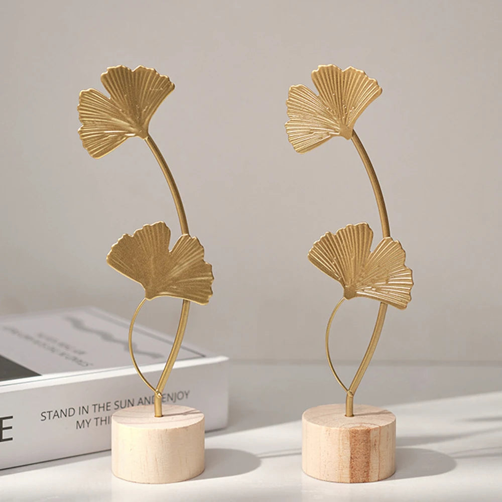 Gold Ginkgo Leaf Crafts Leaves Sculpture